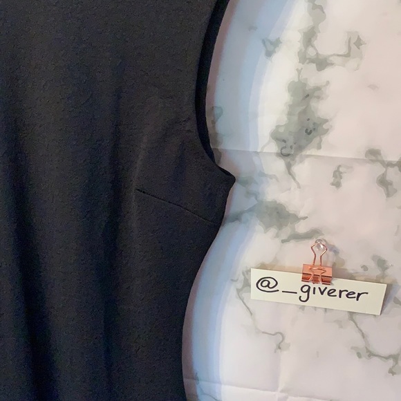 NWT Large High Neck Sleeveless Black Seamed Knit Bodycon Mini Dress - Picture 9 of 14